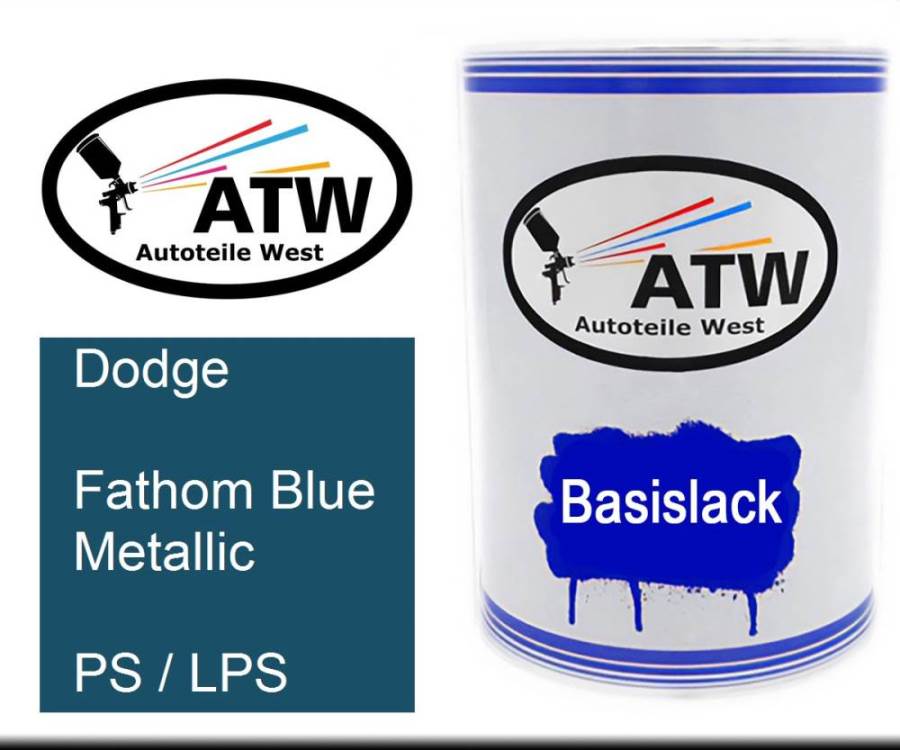 Dodge, Fathom Blue Metallic, PS / LPS: 500ml Lackdose, von ATW Autoteile West.